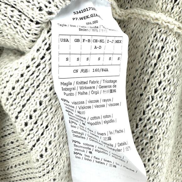 MaxMara Weekend Linen-Blend Knit Short Sleeve Wrap Cardigan Sweater Top Sz S - Picture 5 of 6